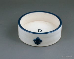 Image of Personalized Wine Bottle Coaster in Creamy White with Navy Stain