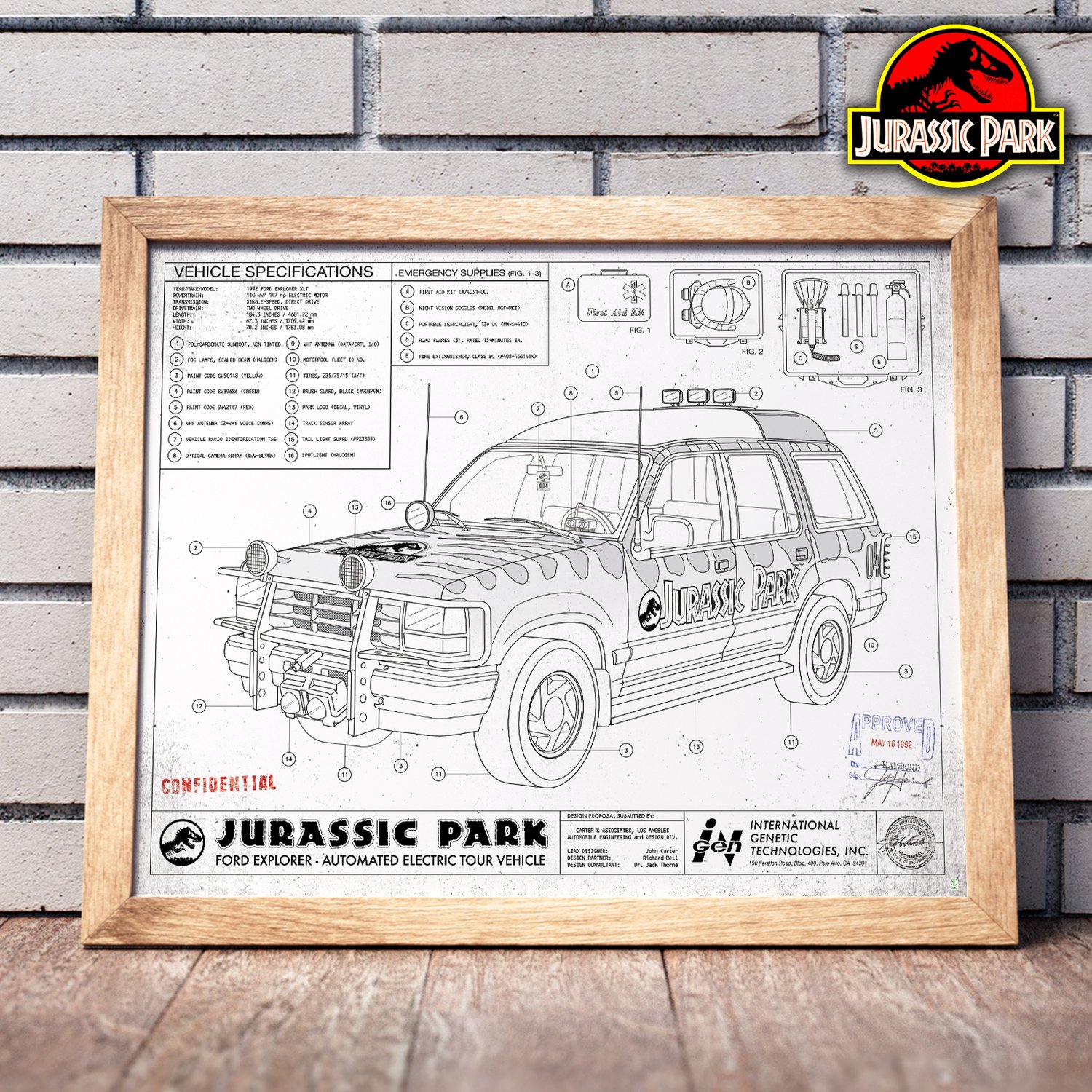 Image of JURASSIC PARK - FORD EXPLORER PRINT