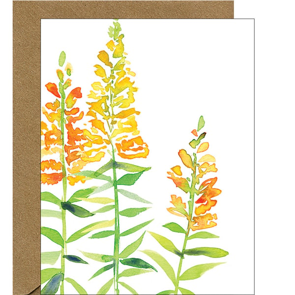 Image of Snapdragon Watercolor Floral Note Card