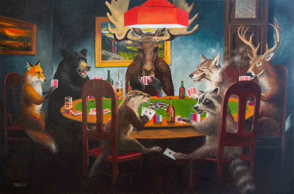 Image of "Poker Before Dogs Were Domesticated" Print