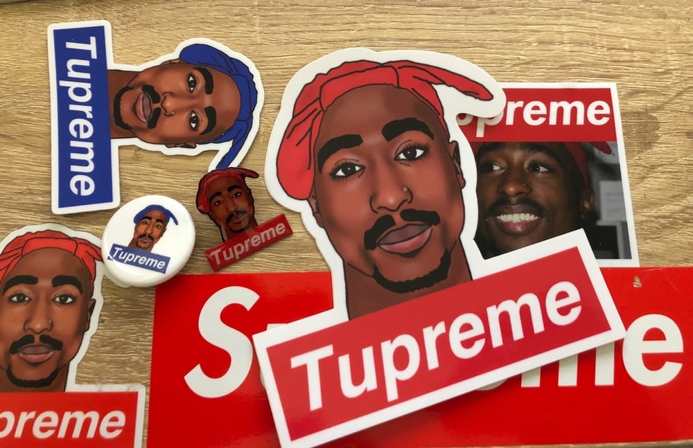Image of Tupreme Buttons & Stickers bundle.