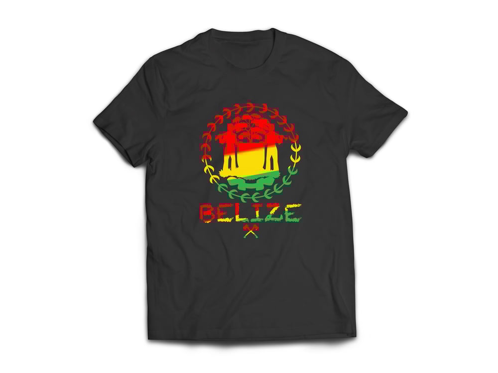 Image of BELIZE T-SHIRT - BLACK/RED/YELLOW/GREEN LOGO