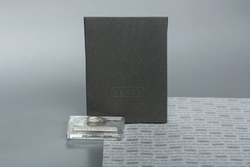 Image of silver plain ring with inscription in Latin