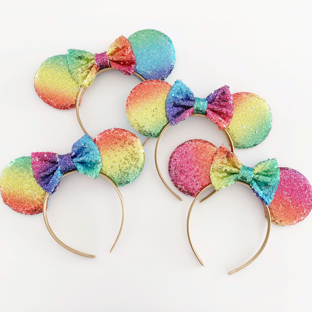 Image of Rainbow Sequin Mouse Ears 