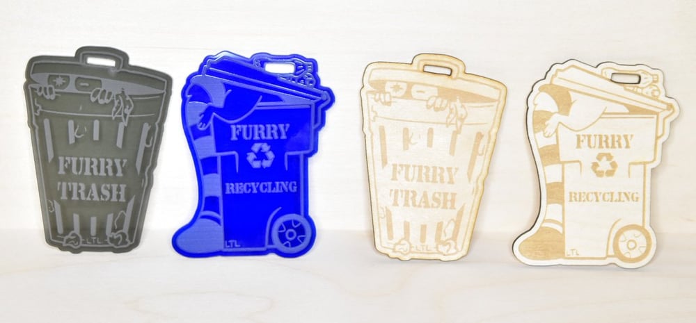 Image of Furry Trash/Recycling Badge