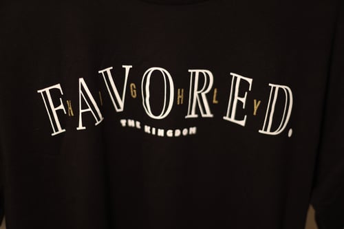 Image of Men's Black Simple Highly Favored//The Kingdom Tee