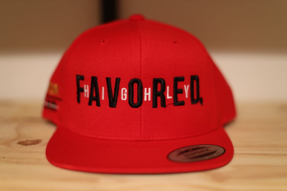 Image of Red Highly Favored//Favor Over Fear Snapback Hat