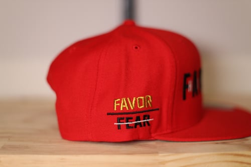 Image of Red Highly Favored//Favor Over Fear Snapback Hat
