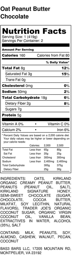 Image of Oat Peanut Butter Chocolate Bar (5-pack)