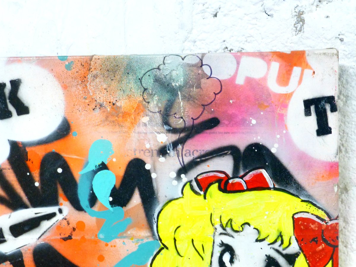 Image of ORIGINAL ARTWORK PASTE UP ON CANVAS LONDRES 2010