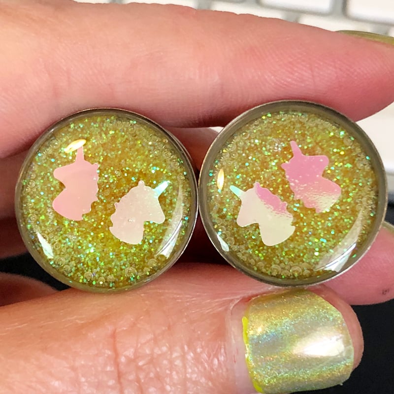 Image of Unicorn Glitter Plugs (sizes 0g-2")