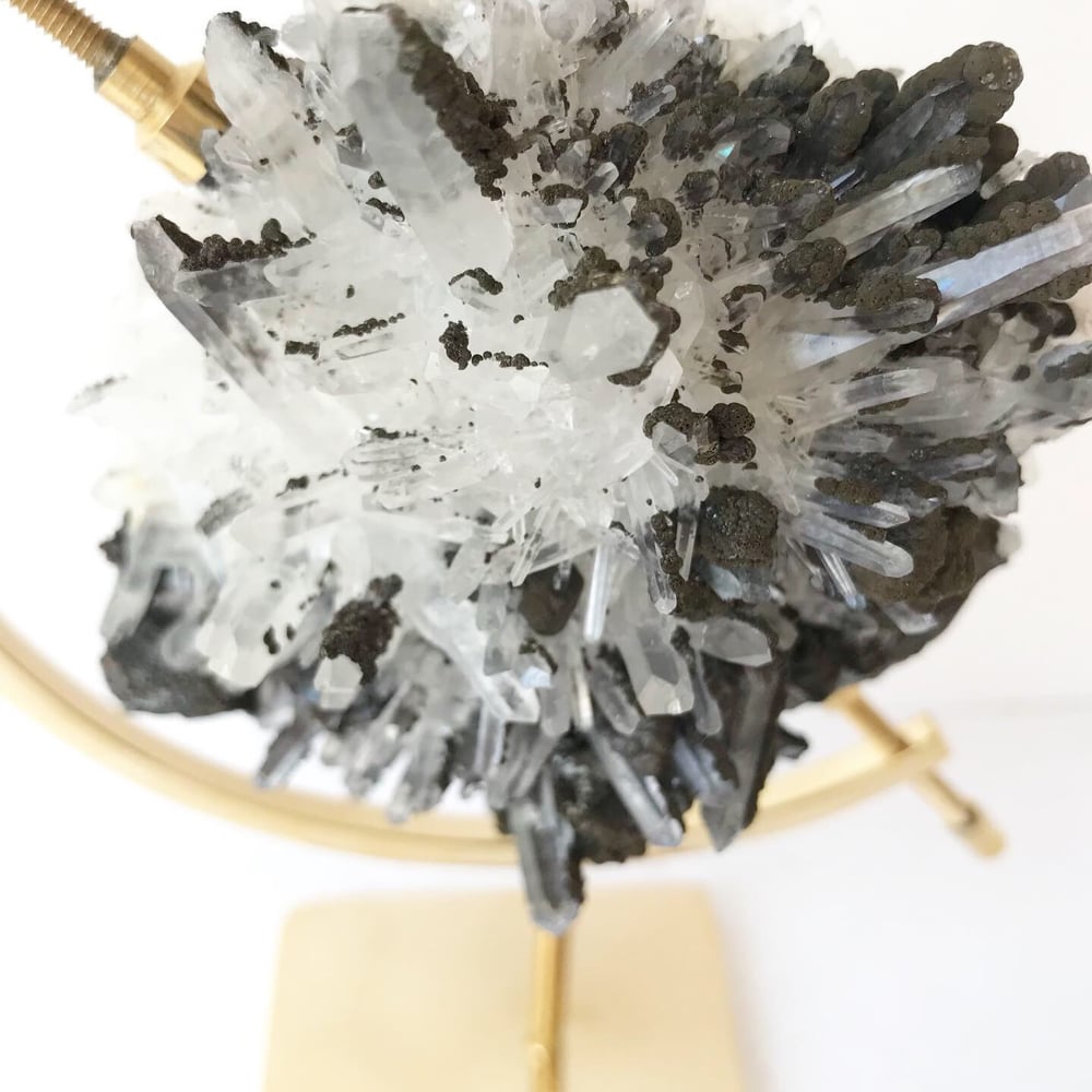 Image of Quartz/Galena/Chalcopyrite no.43 + Brass Arc Stand