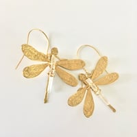 Image 1 of Quartz Dragonfly Earrings