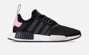 Image of Swarovski Adidas NMD R1 Core Black/White/Clear Pink with SWAROVSKI® Xirius Rose-Cut Crystals.