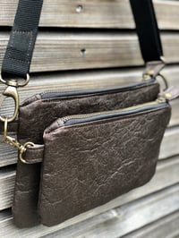 Image 3 of Pinatex fanny pack / vegan belt bag / small messenger bag/ kangaroo bag with shoulder strap