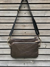 Image 5 of Pinatex fanny pack / vegan belt bag / small messenger bag/ kangaroo bag with shoulder strap