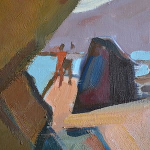 Image of 20thC French Oil Painting, 'Rock Pooling'