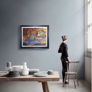 Image of French Still life Painting, 'Blue Jug.'