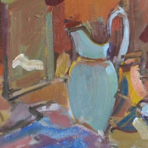 Image of French Still life Painting, 'Blue Jug.'