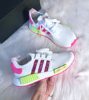 Image of Swarovski Bling Adidas NMD R1 Neon customized with SWAROVSKI® Xirius Rose-Cut Crystals.