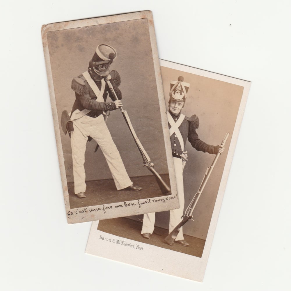 Image of Baron & Mitkiewicz: CdV, 'ça c'est une fois un bon fusil savez vous!', ca. 1860