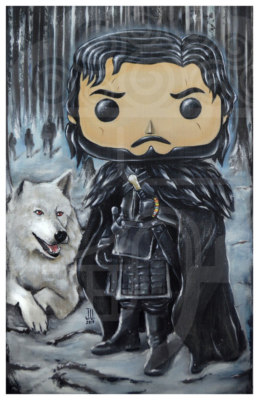 Image of Jon Pop Snow Jeremy Worst Game of Thrones House HBO painting fan art Queen Slayer needle original fu