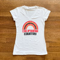 Image 3 of California Country Womens Tee - White V Neck