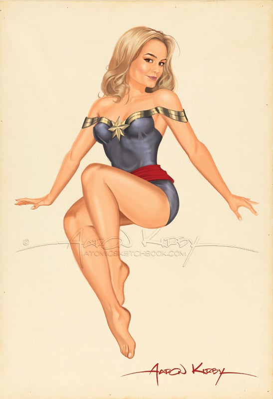 Image of Captain Marvel (Brie Larson) pin up print