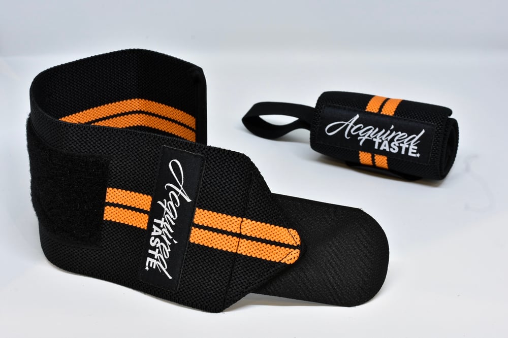 Image of Wrist Wraps - Black/Orange
