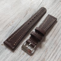 Image 2 of 40's Style Wild Pigskin Strap - Dark Brown