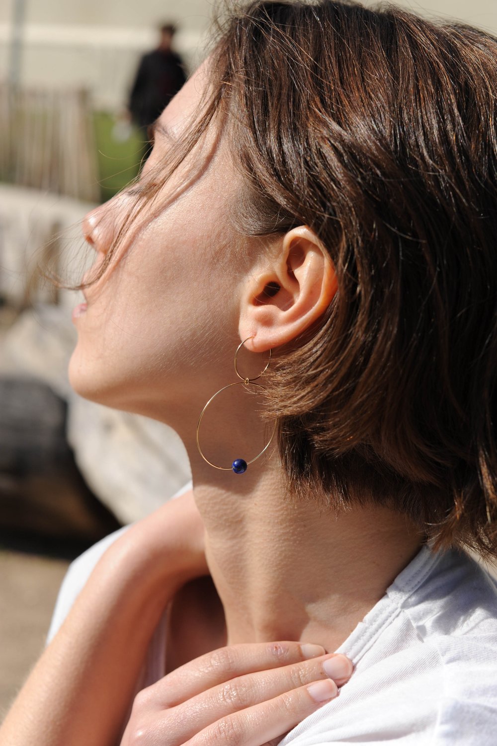 Image of Créoles bubble lapis lazuli