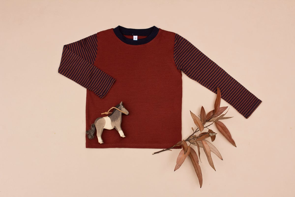 Image of Cinnamon striped Merino top