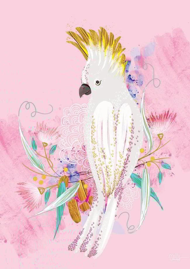 Pink Cockatoo - Art Print