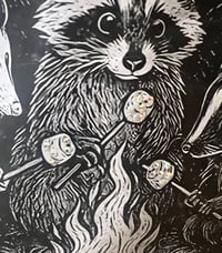 Image 4 of Vintage Black Jean Denim Jacket Campfire Critters