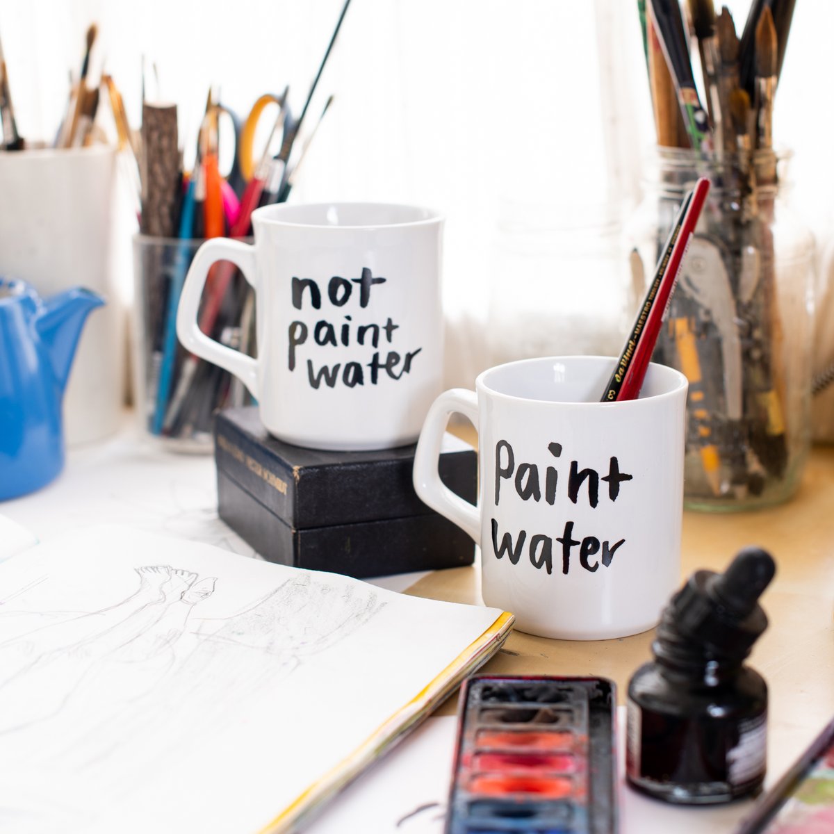 Hallie Bateman — Paint Water Mugs