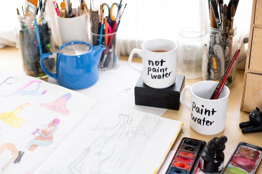 Hallie Bateman — Paint Water Mugs