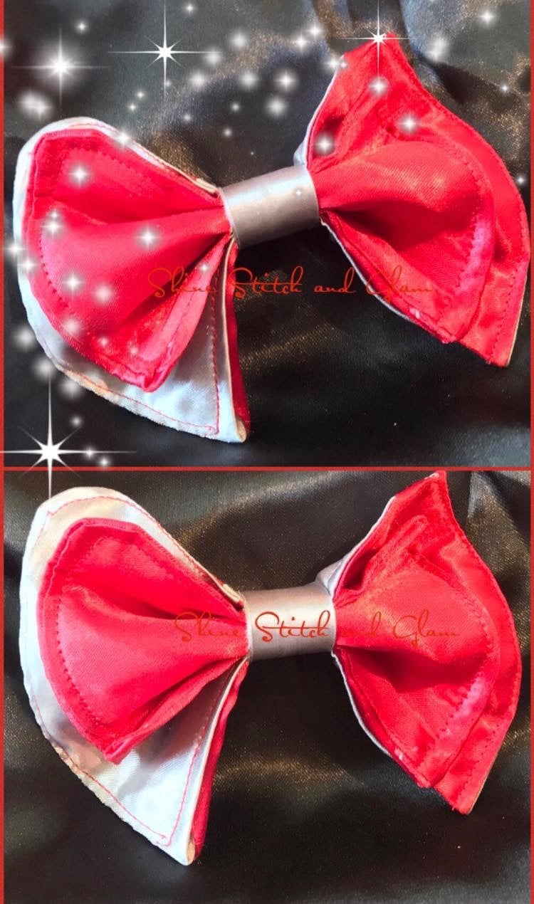 Image of Red & Royal Drizzle Polka Dot Bow tie 