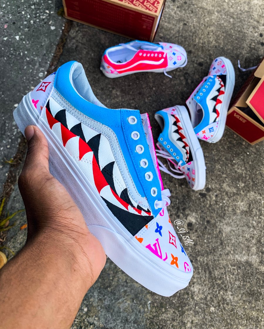 Image of Lv x shark teeth vans 