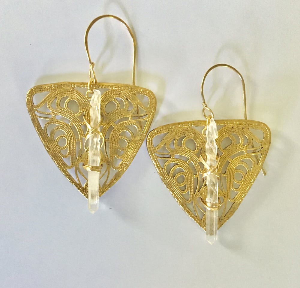 Image of Crystal Shield Earrings
