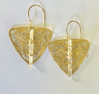 Image 1 of Crystal Shield Earrings 