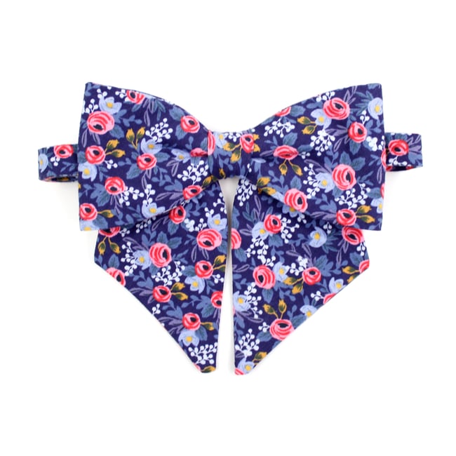 Indigo Floral Lady Bow