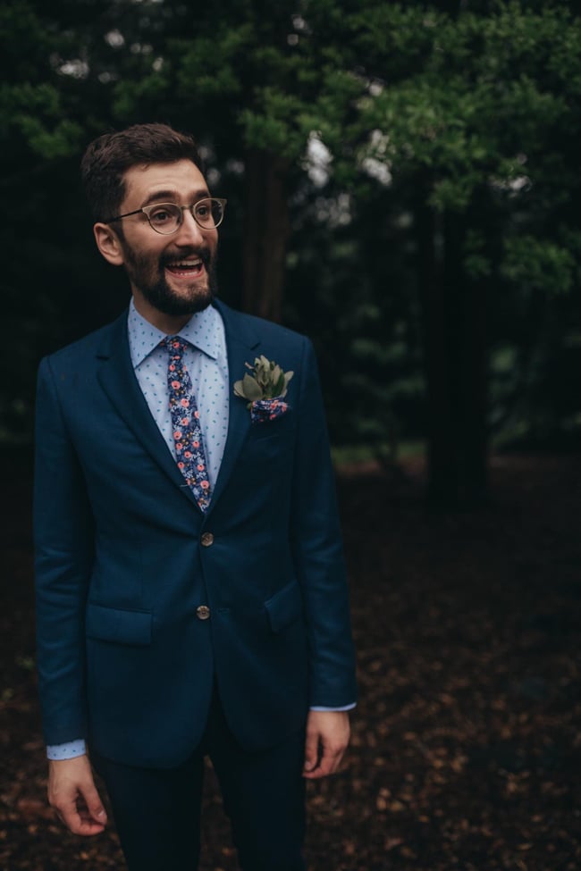Indigo Floral Necktie