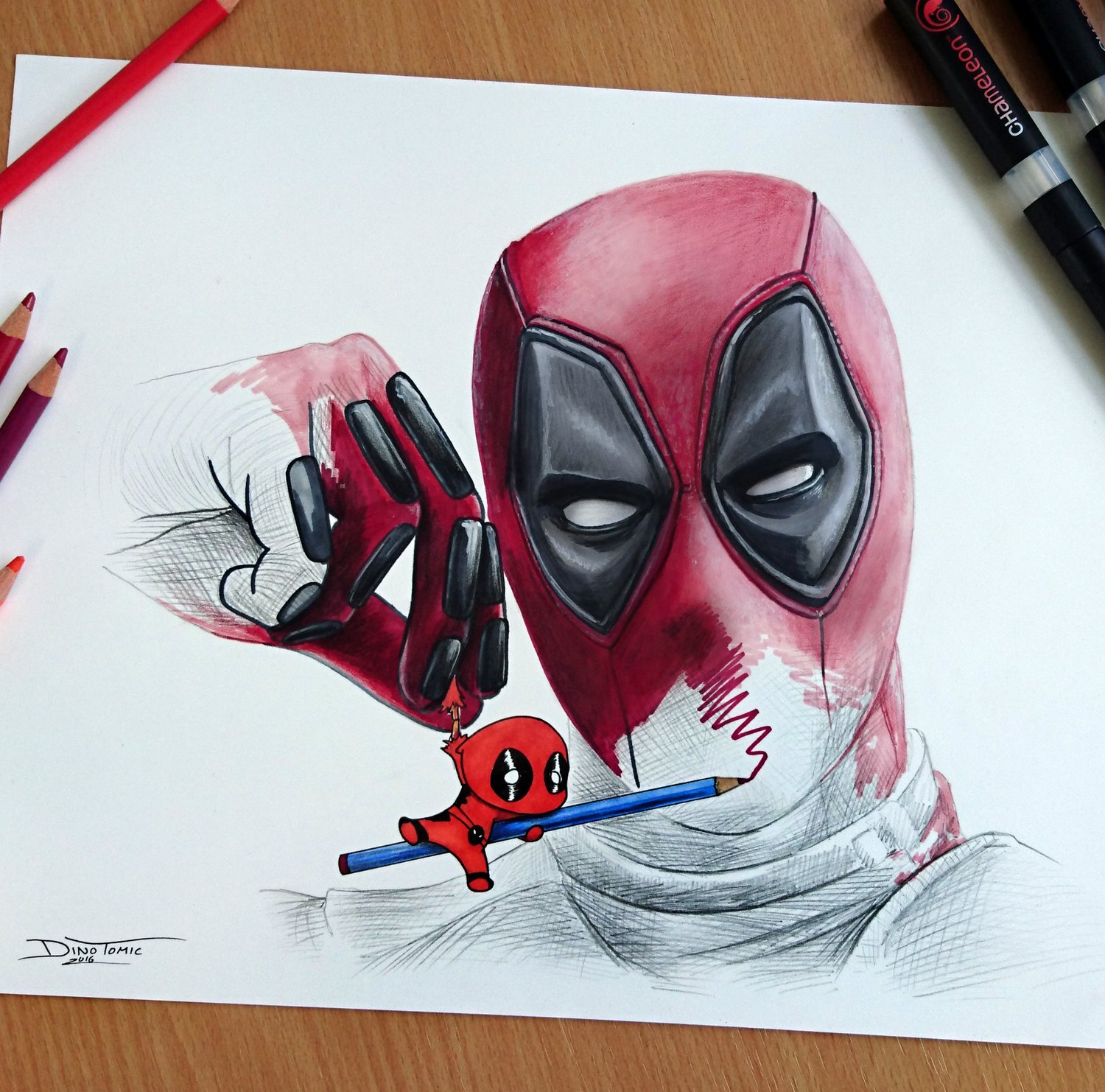 #127 Deadpool drawing Deadpool | DinoTomic