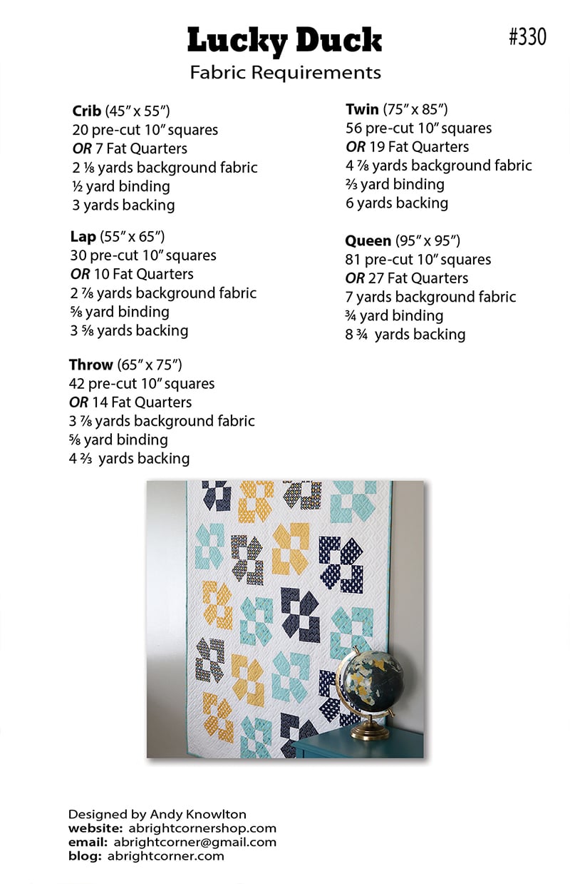 Lucky Duck Pattern - PDF Version | A Bright Corner