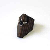 Image 2 of Black Onyx Beaded Sterling Silver Ring