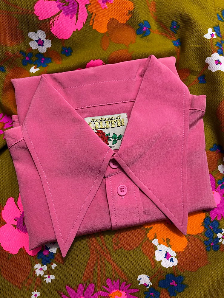 Image of Night Fever Silk Shirt - Dolly Pink