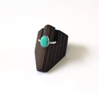 Image 2 of Kingman Turquoise Sterling Silver Ring - Size 6