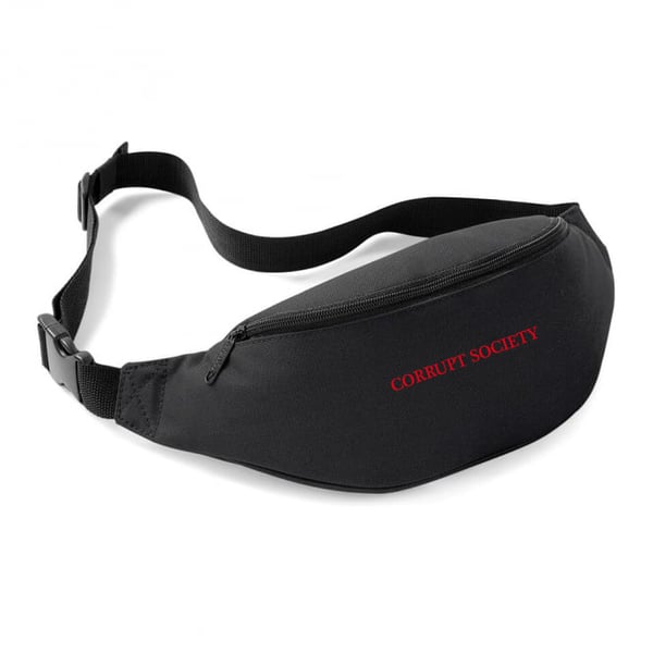 Image of Corrupt Society | | Black Embroidered chest bag