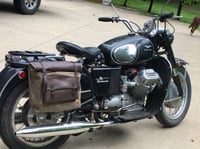 Image 2 of Waxed canvas leather saddlebag Motorbike bag Motorcycle bag Bicycle bag in waxed canvas and leather 
