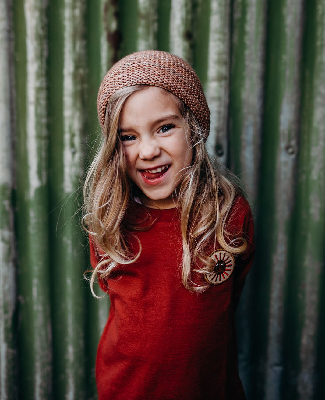 Image of Merino brick top sun patch
